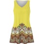 Vestidos Mujer Verano Sin Mangas Cuello Redondo Tirantes Vestido de Playa Largo Elegante Bohemio Floral Dress con Bolsillos