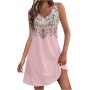 Vestidos Mujer Verano Sin Mangas Cuello Redondo Tirantes Vestido de Playa Largo Elegante Bohemio Floral Dress con Bolsillos
