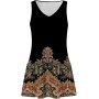 Vestidos Mujer Verano Sin Mangas Cuello Redondo Tirantes Vestido de Playa Largo Elegante Bohemio Floral Dress con Bolsillos