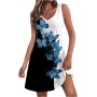Vestidos Mujer Verano Sin Mangas Cuello Redondo Tirantes Vestido de Playa Largo Elegante Bohemio Floral Dress con Bolsillos
