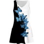 Vestidos Mujer Verano Sin Mangas Cuello Redondo Tirantes Vestido de Playa Largo Elegante Bohemio Floral Dress con Bolsillos