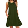 Vestidos Mujer Verano Sin Mangas Cuello Redondo Tirantes Vestido de Playa Largo Elegante Bohemio Floral Dress con Bolsillos