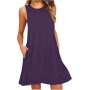 Vestidos Mujer Verano Sin Mangas Cuello Redondo Tirantes Vestido de Playa Largo Elegante Bohemio Floral Dress con Bolsillos