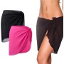 WUSJCOF 2 Piezas Pareo Playa Mujer Sarong Envolvente para Bikini (Negro, Rosa)