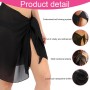 WUSJCOF 2 Piezas Pareo Playa Mujer Sarong Envolvente para Bikini (Negro, Rosa)