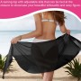 WUSJCOF 2 Piezas Pareo Playa Mujer Sarong Envolvente para Bikini (Negro, Rosa)