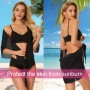 WUSJCOF 2 Piezas Pareo Playa Mujer Sarong Envolvente para Bikini (Negro, Rosa)