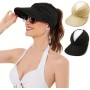 TYXHXTF 2 Pcs Sombrero Playa Mujer, Visera de Protección Solar, Anti UV Gorra Verano, Viseras Vacío Top Ponytail, para Correr
