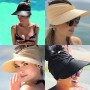 TYXHXTF 2 Pcs Sombrero Playa Mujer, Visera de Protección Solar, Anti UV Gorra Verano, Viseras Vacío Top Ponytail, para Correr