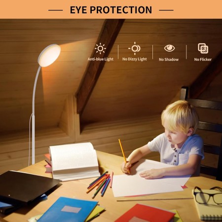 Mojimdo Lámpara de Pie, [3 Colores y 10 Luminosidades] Lámpara LED de lectura de pie, regulable y flexible para habitaciones