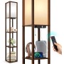 OUTON Lamparas de Pie para Salon LED Estanteria, con Regulable, Estuche de Carga y Base para Bombilla Inteligente con Control