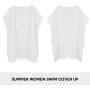 Hanaoops Mujer Suelto Vestido de Playa V Cuello Gasa Ropa de Baño con Borla Verano Traje de Baño Bikini Cover Up para Playa Chic