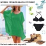 Hanaoops Mujer Suelto Vestido de Playa V Cuello Gasa Ropa de Baño con Borla Verano Traje de Baño Bikini Cover Up para Playa Chic