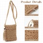 Jywmsc Bolso de Hombro Pequeño de Paja, Bolso de Playa de Verano para Mujer, Bolso de Paja Tejido, Bolsos Cruzados para