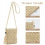 Jywmsc Bolso de Hombro Pequeño de Paja, Bolso de Playa de Verano para Mujer, Bolso de Paja Tejido, Bolsos Cruzados para
