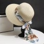 Sombreros de Playa para Mujer, Sombrero de Paja de ala Ancha para Mujer con decoración de Lazo, Ligero, Plegable, Plegable,