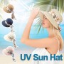 Sombreros de Playa para Mujer, Sombrero de Paja de ala Ancha para Mujer con decoración de Lazo, Ligero, Plegable, Plegable,