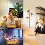 SIBRILLE Lampara de Pie LED Regulable 36W 2500LM Lampara de Pie Salon con Mando a Distancia y Control Táctil, 4 Temperaturas de