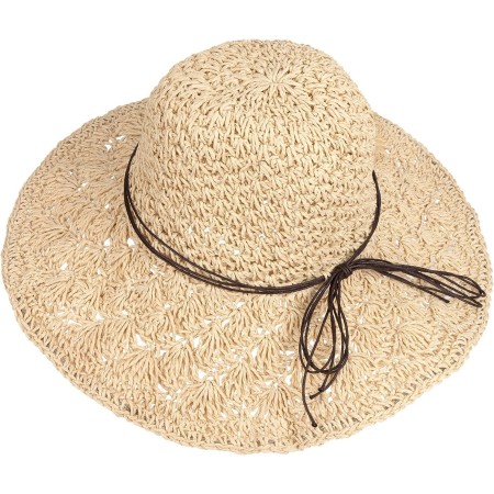 Sombrero de Paja para Mujer Plegable Bohemia Verano Mujeres Sombrero de la Playa del Borde Suave Transpirable Grande Ancho Cap