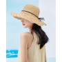 Sombrero de Paja para Mujer Plegable Bohemia Verano Mujeres Sombrero de la Playa del Borde Suave Transpirable Grande Ancho Cap