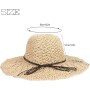 Sombrero de Paja para Mujer Plegable Bohemia Verano Mujeres Sombrero de la Playa del Borde Suave Transpirable Grande Ancho Cap