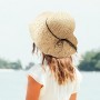 Sombrero de Paja para Mujer Plegable Bohemia Verano Mujeres Sombrero de la Playa del Borde Suave Transpirable Grande Ancho Cap