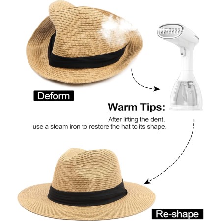 Zylioo S/M/L/XL/XXL Sombrero de Paja, Sombrero para el Sol, Cabeza Grande/pequeña, protección UV, Sombrero de Verano de Paja