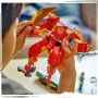 LEGO Ninjago Meca Elemental del Fuego de Kai, Figura Roja de Acción Articulada y Minifigura de Zane y 3 Personajes para el Juego
