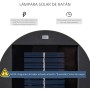 Outsunny Lámpara de Pie de Mimbre Ratán de Energía Solar con LED 0,8 W Interruptor de Control de Luz Automático Decoración para