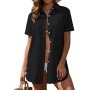 Vancavoo Vestido Playa Mujer Verano Camisa Suelto de Bikini Cover Up Casual Blusas Cardigan Camisolas y Pareos Playa con Botones