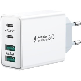Cargador USB C, 40W 4 Puerto Enchufe USBC Carga Rapida para iPhone 16 15 Plus 14 13 12 11 Pro MAX, iPad, Samsung, Múltiple Movil