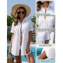 Vancavoo Vestido Playa Mujer Verano Camisa Suelto de Bikini Cover Up Casual Blusas Cardigan Camisolas y Pareos Playa con Botones
