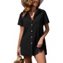 Vancavoo Vestido Playa Mujer Verano Camisa Suelto de Bikini Cover Up Casual Blusas Cardigan Camisolas y Pareos Playa con Botones
