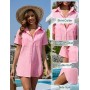 Vancavoo Vestido Playa Mujer Verano Camisa Suelto de Bikini Cover Up Casual Blusas Cardigan Camisolas y Pareos Playa con Botones