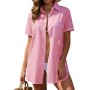 Vancavoo Vestido Playa Mujer Verano Camisa Suelto de Bikini Cover Up Casual Blusas Cardigan Camisolas y Pareos Playa con Botones