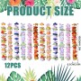 Falafoty 12 Piezas Collares Lei Hawaiano Guirnalda de Flores, Cadenas Hawaianas Guirnalda de Colore para Luau Fiesta Verano