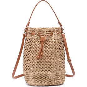 EVEOUT Bolsos Bandolera de Tejido Paja Mujer Bolsos Totes Grande Verano Estilo Bohemio Bolsos de Hombro Paja Playa