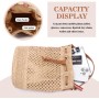 EVEOUT Bolsos Bandolera de Tejido Paja Mujer Bolsos Totes Grande Verano Estilo Bohemio Bolsos de Hombro Paja Playa