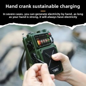 Radio dinamo con manivela de emergencia Solar para exteriores, USB, po