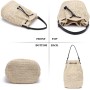 EVEOUT Bolsos Bandolera de Tejido Paja Mujer Bolsos Totes Grande Verano Estilo Bohemio Bolsos de Hombro Paja Playa