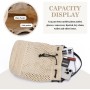 EVEOUT Bolsos Bandolera de Tejido Paja Mujer Bolsos Totes Grande Verano Estilo Bohemio Bolsos de Hombro Paja Playa