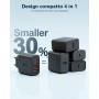 Cargador USB C, 40W 4-Puertos USBC Enchufe Cargador Carga Rapida, Múltiple QC 3.0+PD Rápido Pared Adaptador Tipo C para iPhone