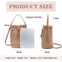 EVEOUT Bolsos Bandolera de Paja para Mujer Verano Bolso de Hombro Tejido de Playa Vacaciones Bolsa de Cubos