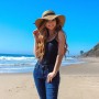 FURTALK Sombrero Moderno de ala Ancha para Mujer UPF50+ Sombrero de Viaje de Verano para la Playa