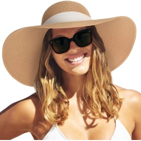 FURTALK Sombrero Moderno de ala Ancha para Mujer UPF50+ Sombrero de Viaje de Verano para la Playa