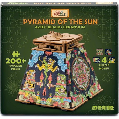 iDventure CluePuzzle Pirámide de Sol - Caja de puzle con Rompecabezas Jigsaw - Juego de Escape Room - Caja de Regalo - Cofre del