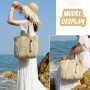 LUI SUI Bolso tejido de paja en verano bolsa de playa de paja borla bolso de paja grande