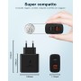 Cargador USB C, 40W 4-Puertos USBC Enchufe Cargador Carga Rapida, Múltiple QC 3.0+PD Rápido Pared Adaptador Tipo C para iPhone