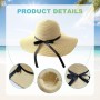 UILYNIU Sombrero de Visera Plegable, Sombrero de Playa de Paja de ala Ancha, Sombrero De Playa para Mujer De Verano, Sombrero de
