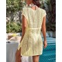 Rayson Mujer Vestido de Playa Ganchillo Bikini Cover up con Cuello en V Cubrir Blusa Camisolas Traje de Baño Vestido Punto Hueco